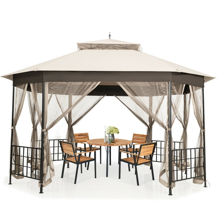 10â€™x 12â€™ Octagonal Patio Gazebo-Beige