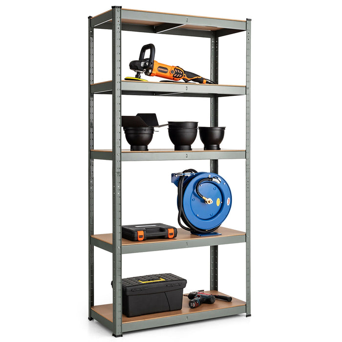 35.5 x 71 Inch Adjustable 5-Layer 2000 lbs Capacity Tool Shelf -Gray