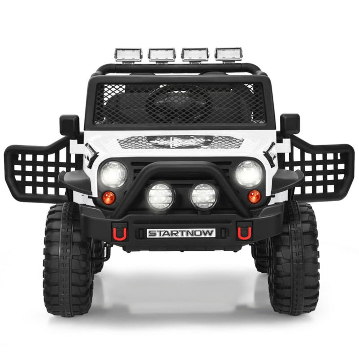 12V Kids Remote Control Electric Ride On Truck Car with Lights and Music -White