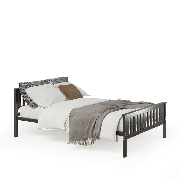 Full Size Wood Platform Bed with Headboard