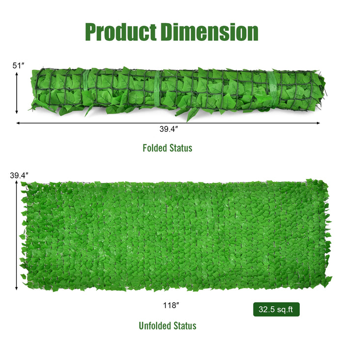 118 x 39 Inch Artificial Ivy Privacy Fence for Fence and Vine Decor