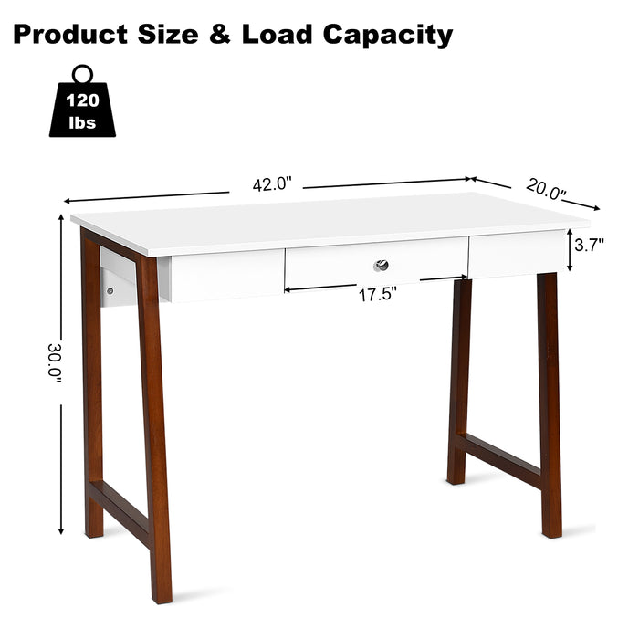 Computer Desk Laptop PC Writing Table Makeup Vanity Table-Walnut