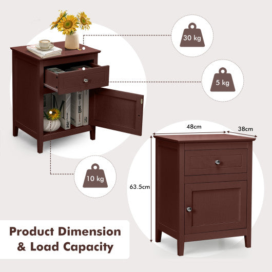 2-Tier Accent Table with Spacious Tabletop-Espresso