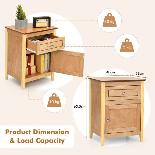 2-Tier Accent Table with Spacious Tabletop-Natural