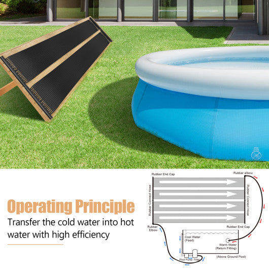 2 Pieces 10/16.4/20 Feet Weatherproof Solar Swimming Pool Heating System-S