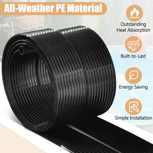 2 Pieces 10/16.4/20 Feet Weatherproof Solar Swimming Pool Heating System-S