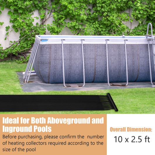 2 Pieces 10/16.4/20 Feet Weatherproof Solar Swimming Pool Heating System-S