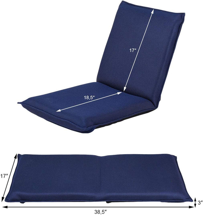 Adjustable 6 positions Folding Lazy Man Sofa Chair Floor Chair-Navy