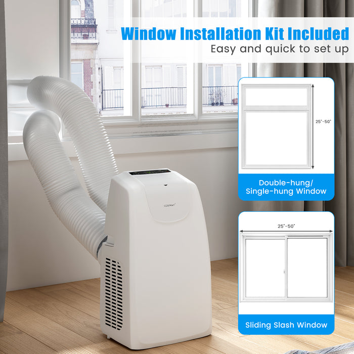 11500 BTU Dual Hose Portable Air Conditioner with Remote Control-White