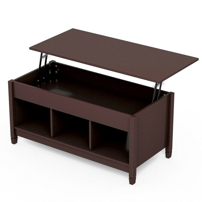 Coffee Table with Hidden Storage Compartment-Coffee