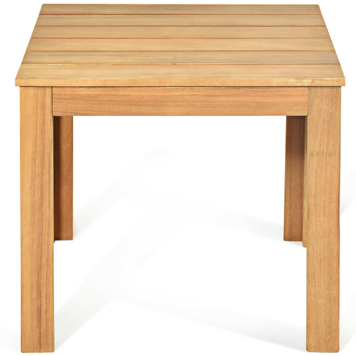 Wooden Square Patio Coffee Bistro Table-Natural