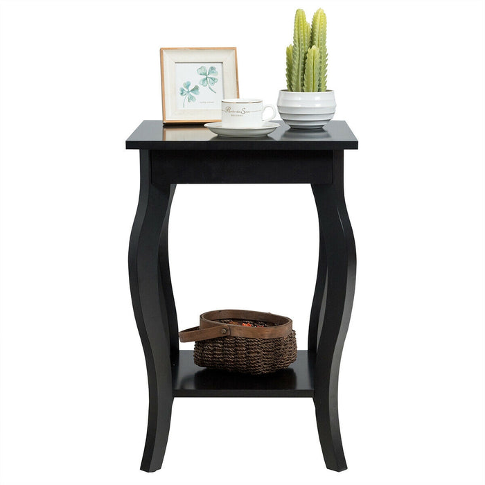 Accent Sofa End Side Table-Black