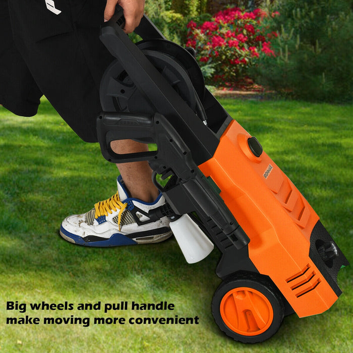 3500PSI Electric Pressure Washer with Wheels-Orange