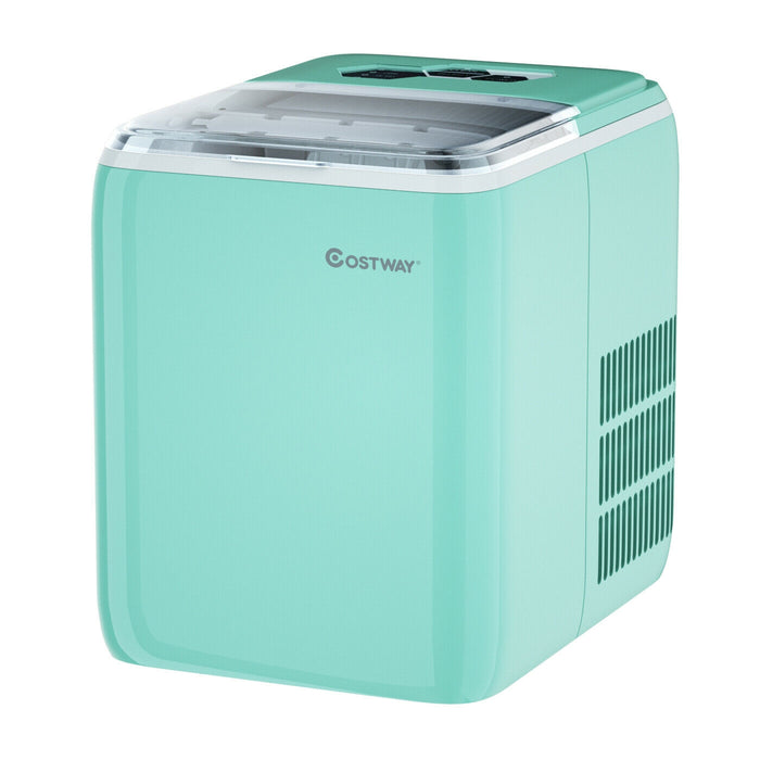 44 lbs Portable Countertop Ice Maker Machine with Scoop-Green