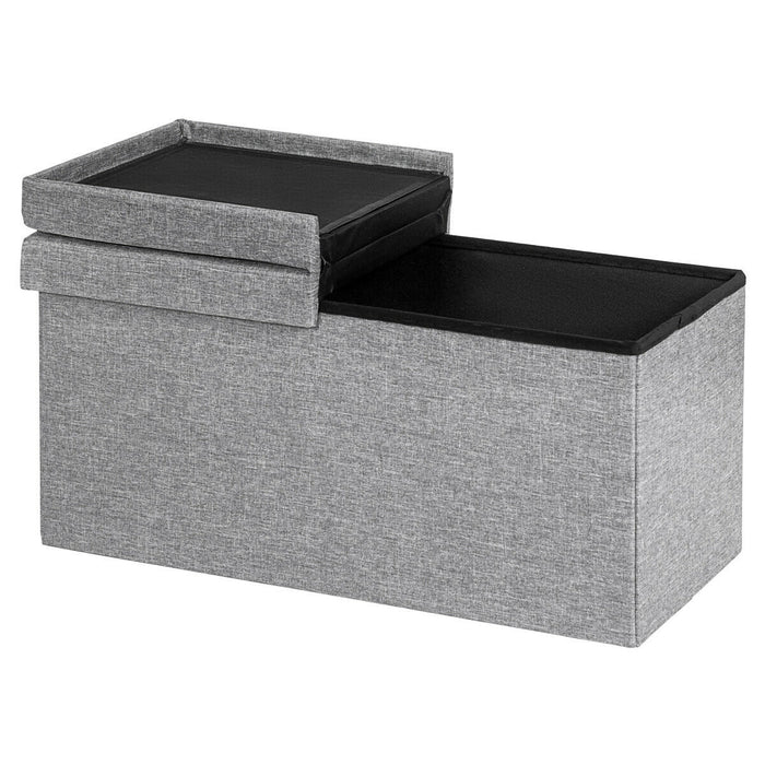 30 Inch Folding Storage Ottoman with Lift Top-Light Gray