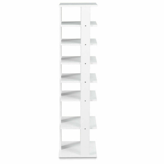 Wooden Shoes Storage Stand 7 Tiers Shoe Rack Organizer Multi-shoe Rack Shoebox-White