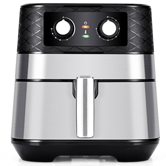 1700W 5.3 QT Electric Hot Air Fryer with Stainless steel and Non-Stick Fry Basket-Black