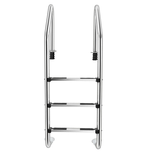 3-Step Stainless Steel Swimming Pool Ladder with Anti-Slip Step