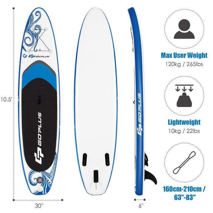 10.6-Feet Inflatable Adjustable Paddle Board with Carry Bag