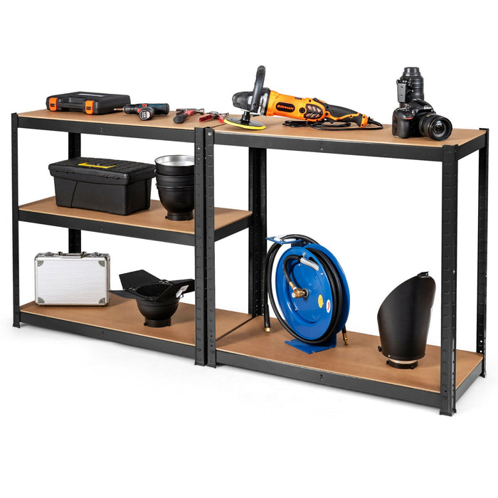 Adjust 30 x 60 Inch 5 Level Garage Tool Shelf Storage-Black