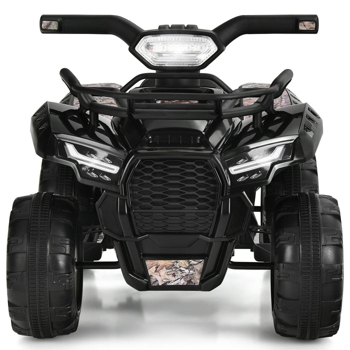 6V Kids ATV Quad Electric Ride On Car with LED Light and MP3-Black