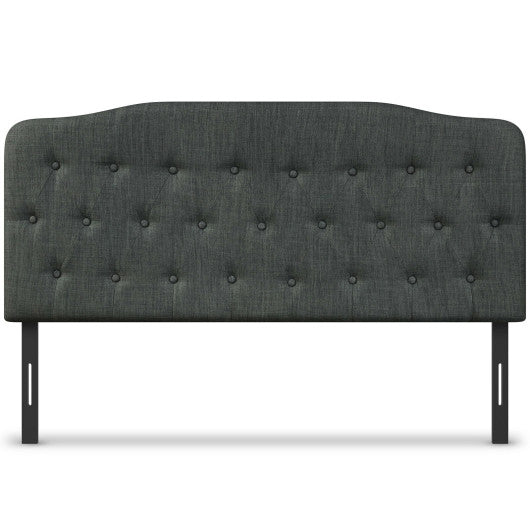 Queen Upholstered Headboard with Adjustable Heights-Dark Gray