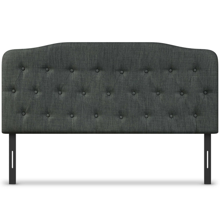 Queen Upholstered Headboard with Adjustable Heights-Dark Gray