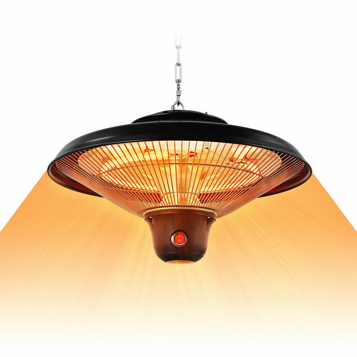 1500W Electric Hanging Ceiling Mounted Infrared Heater with Remote Control-Black