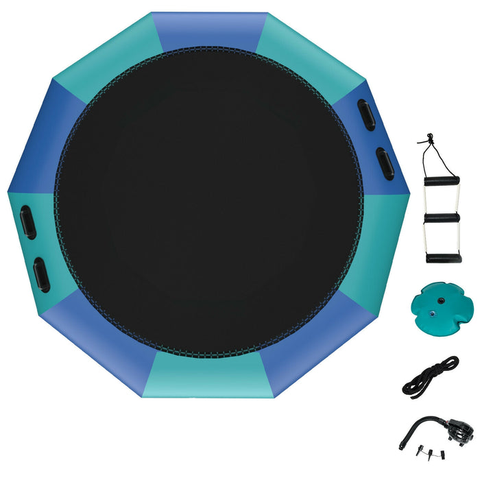 10 Feet Inflatable Splash Padded Water Bouncer Trampoline-Blue