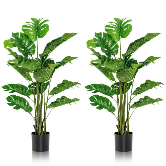 2 Pieces 5 Feet Artificial Monstera Tree Set