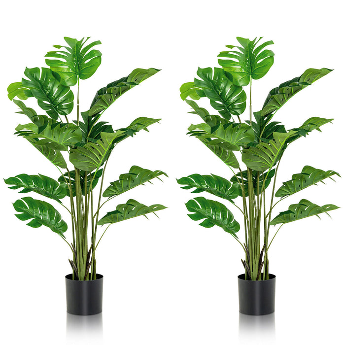 2 Pieces 5 Feet Artificial Monstera Tree Set