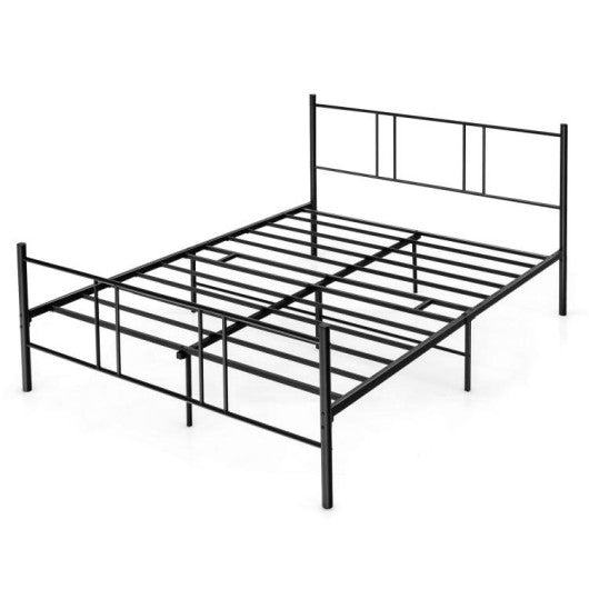 Full/Queen Size Platform Bed Frame with High Headboard-Full Size