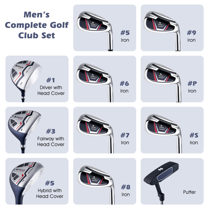 11 Pieces Complete Golf Club Package Set-Blue