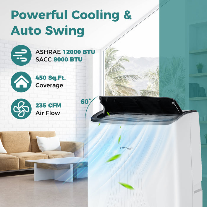 12000 BTU Portable Air Conditioner with Heat and Smart WiFi-12000 BTU