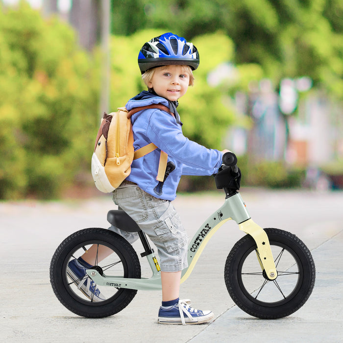 12-Inch Balance Bike with Adjustable Seat and Rotatable Handlebar for Over 36 Months Old-Green