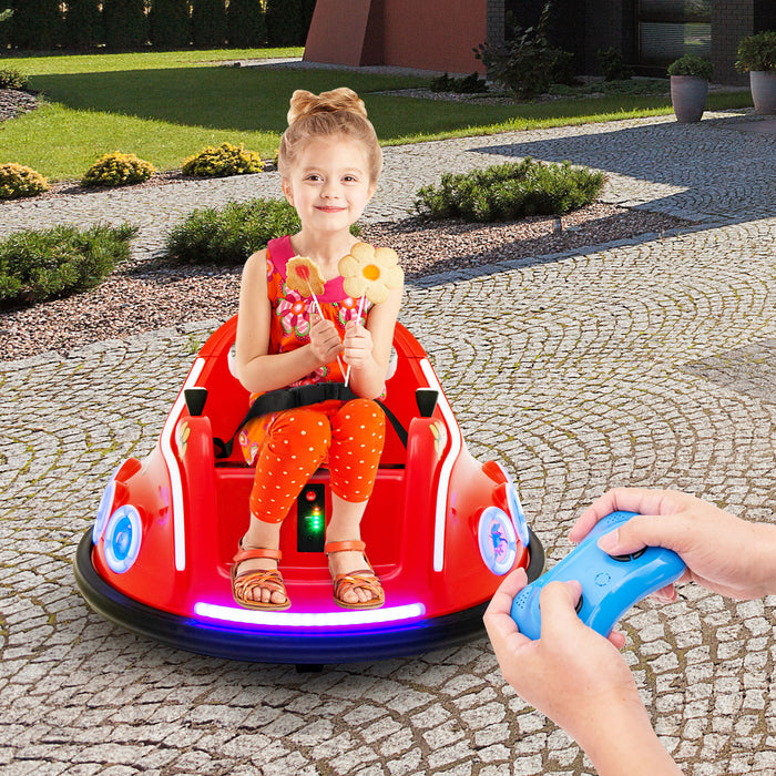 12V Electric Ride On Car with Remote Control and Flashing LED Lights-Red