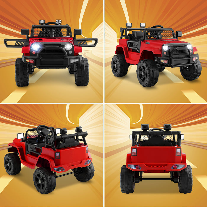 12V Kids Ride On Truck with Remote Control and Headlights-Red