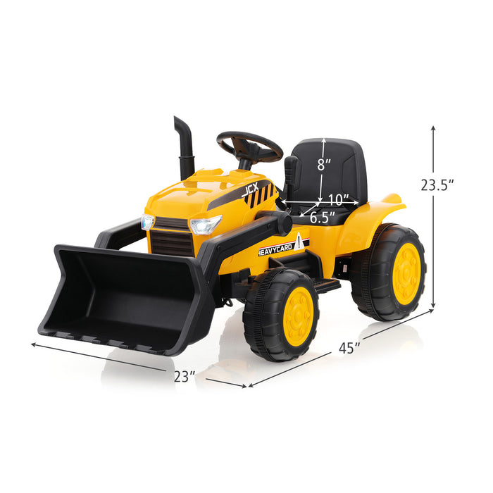 12V Kid's Ride on Excavator with Adjustable Digging Bucket-Yellow