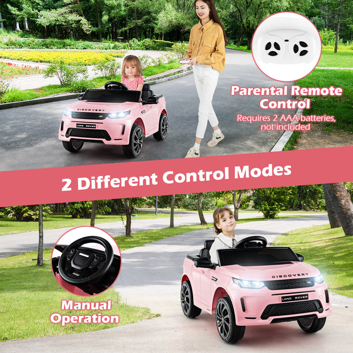 12V Kids Ride On Car with Remote Control Lockable Doors Slow Start System and LED Lights-Pink