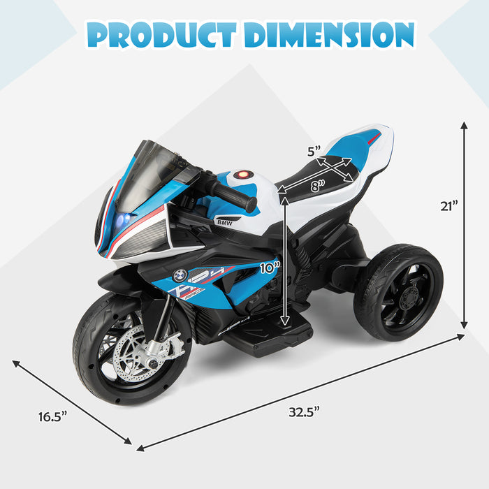 12V Licensed BMW Kids Motorcycle Ride-On Toy for 37-96 Months Old Kids-Blue