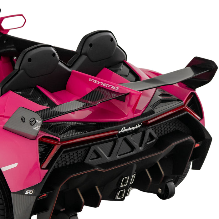 12V Licensed Lamborghini 4WD Kids Ride-on Sports Car with 2.4G Remote-Pink