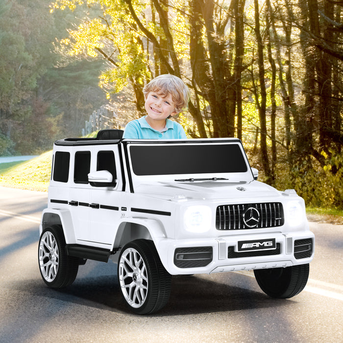 12V Mercedes-Benz G63 Licensed Kids Ride On Car with Remote Control-White