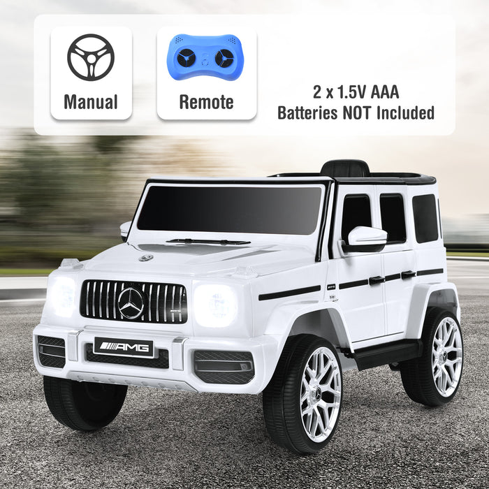 12V Mercedes-Benz G63 Licensed Kids Ride On Car with Remote Control-White