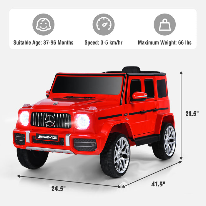 12V Mercedes-Benz G63 Licensed Kids Ride On Car with Remote Control-Red