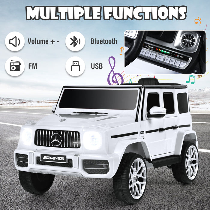 12V Mercedes-Benz G63 Licensed Kids Ride On Car with Remote Control-White