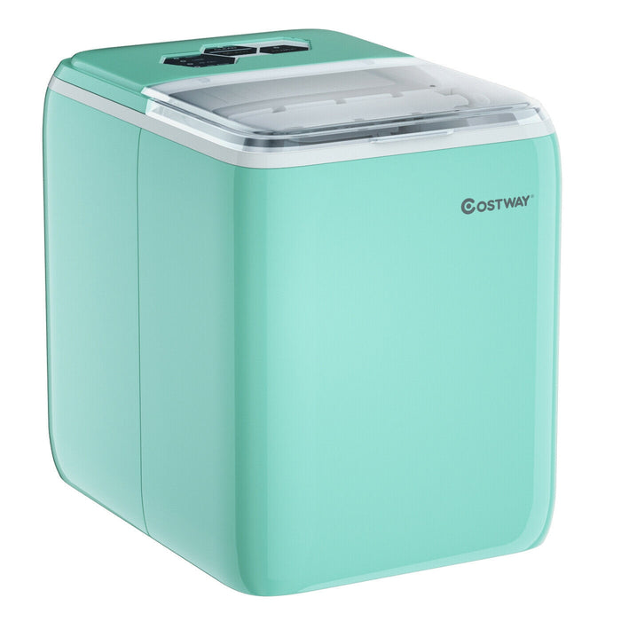 44 lbs Portable Countertop Ice Maker Machine with Scoop-Green