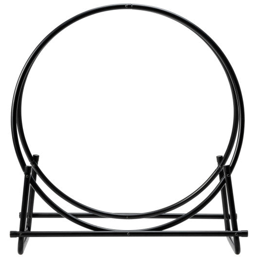 30-Inch Tubular Steel Log Hoop Firewood Storage Rack