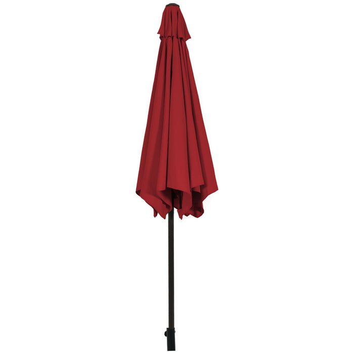 9 ft Outdoor Market Patio Table Umbrella Push Button Tilt Crank Lift-Burgundy