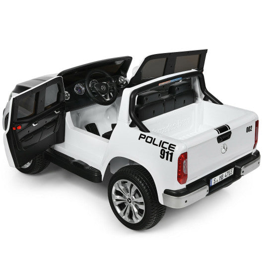 12V 2-Seater Kids Ride On Car Licensed Mercedes Benz X Class RC with Trunk-Black & White