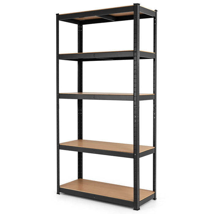 35.5 x 71 Inch Adjustable 5-Layer 2000 lbs Capacity Tool Shelf-Black